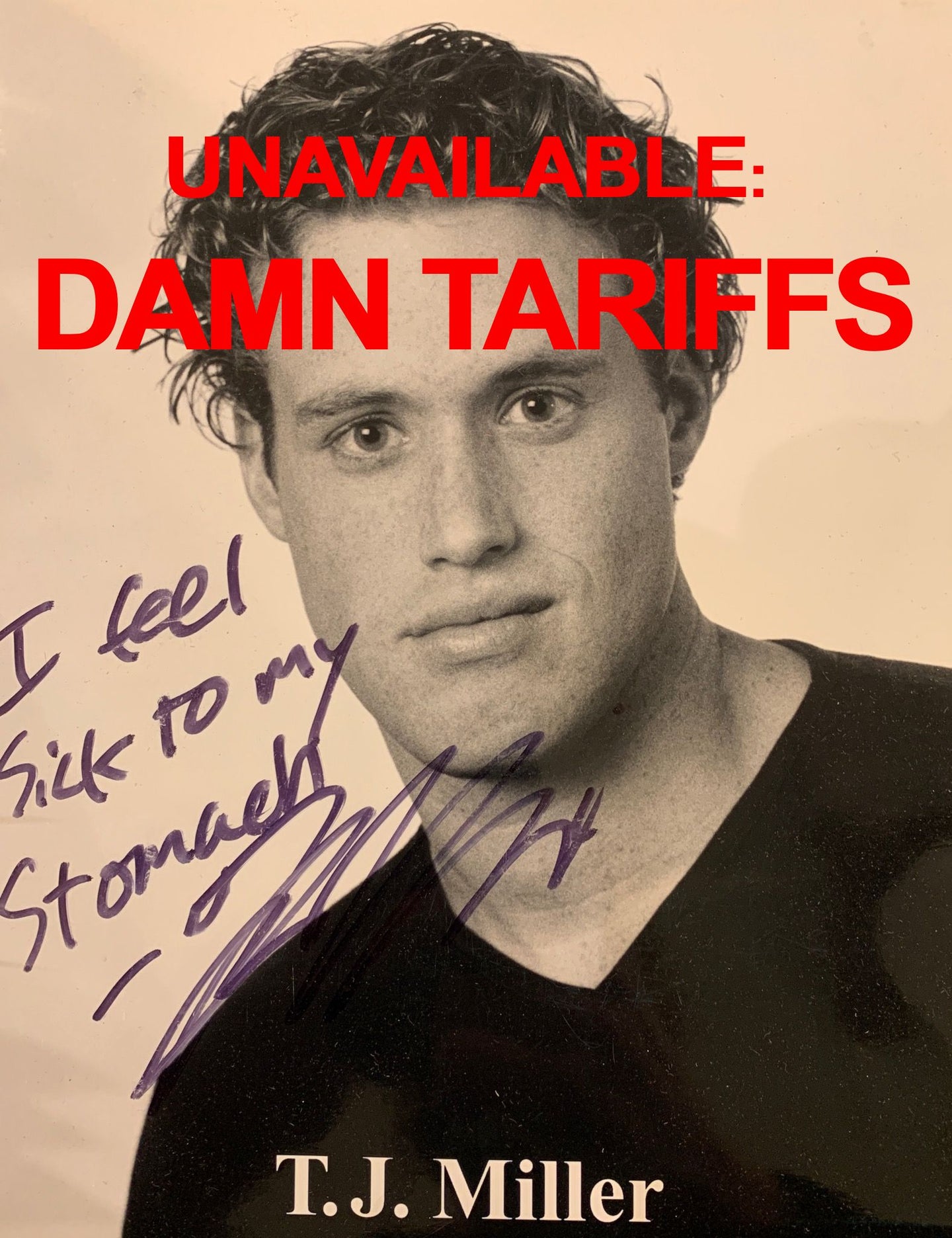 Vintage Autographed T.J. Miller Headshot – T.J. Miller Does Not